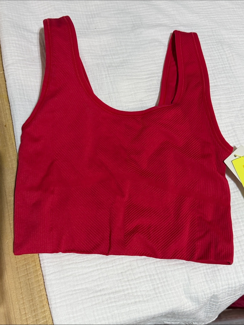 all in motion Red Ribbed Tank Bralette